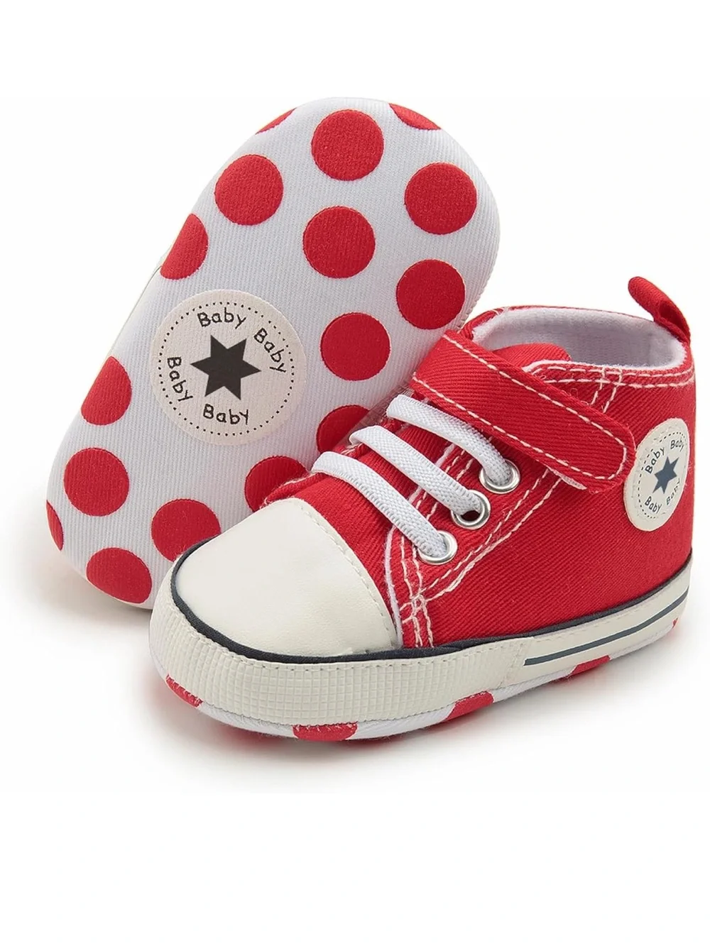 Baby Red High Top Sneakers Velcro Converse Style 6-12 Months